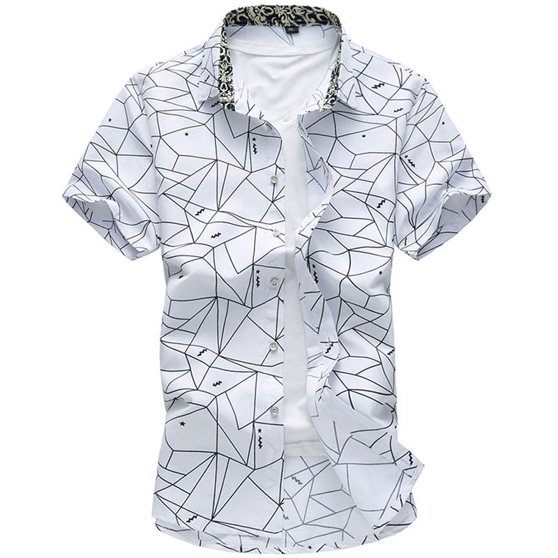 Slim Fit Cool Broken Line Shirt White
