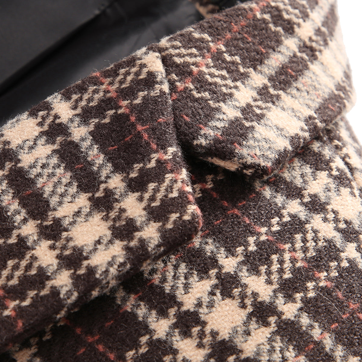 Men's Autumn One Button Casual Plaid Jacket Khaki