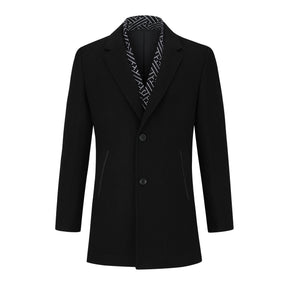 Men's Lapel Two Button Coat Black