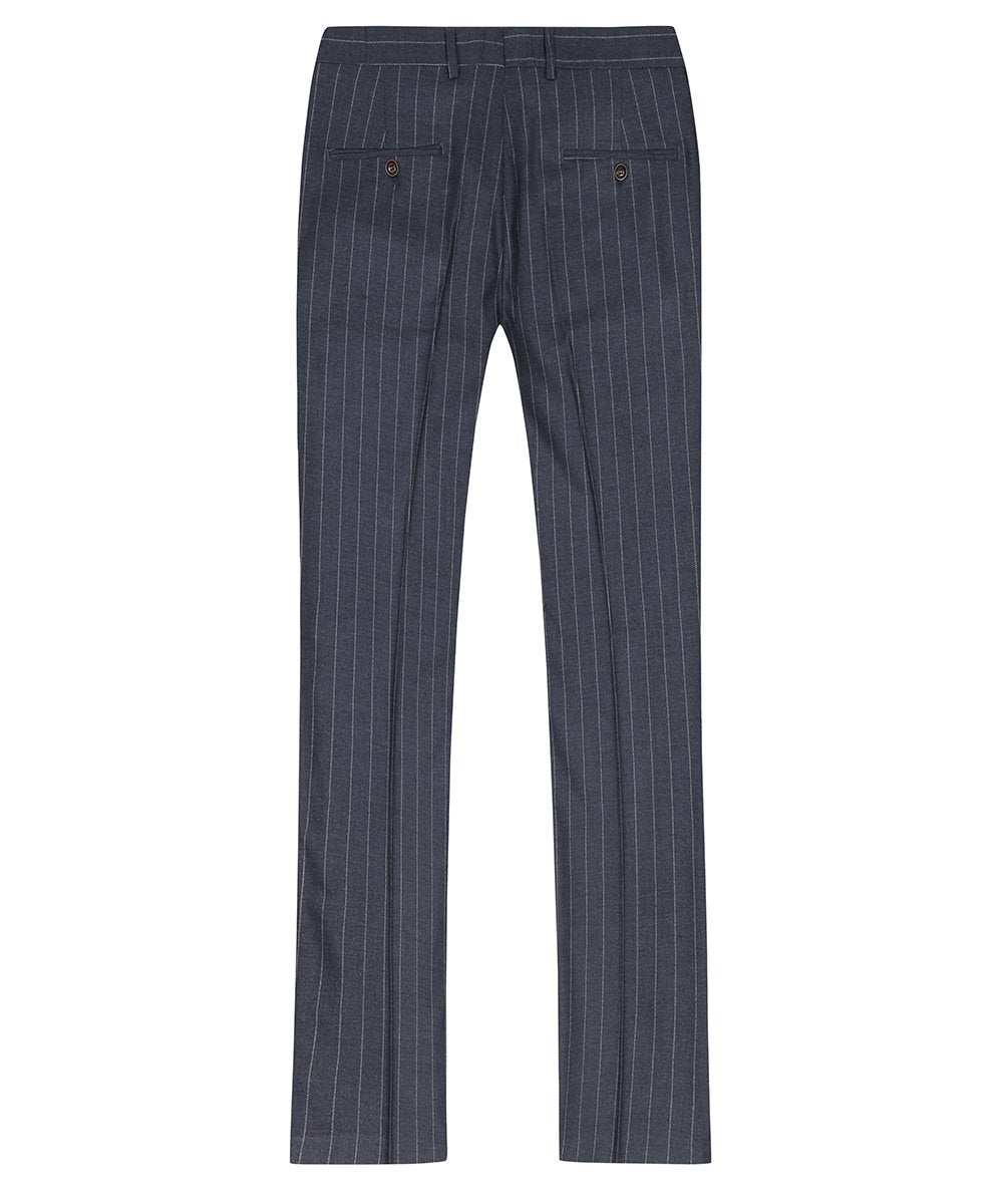 Three Piece Titanium Silver Suit Stripe Design Suit