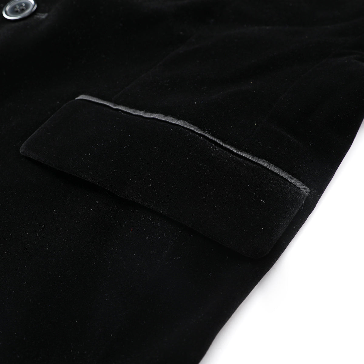 Slim Fit 2-Piece Black Pleuche Velvet Tuxedo Suit