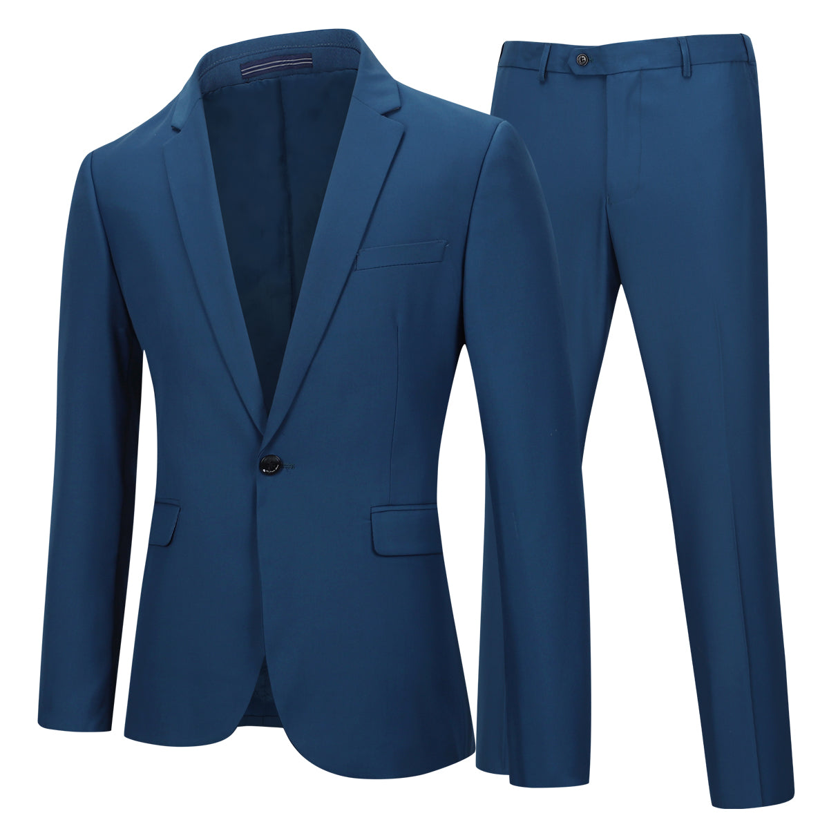 Two Piece Blue Suit One Button Suit