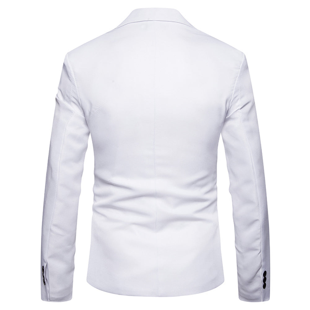 Men's Casual Slim Fit Jacket Daily Blazer Coat Tops White