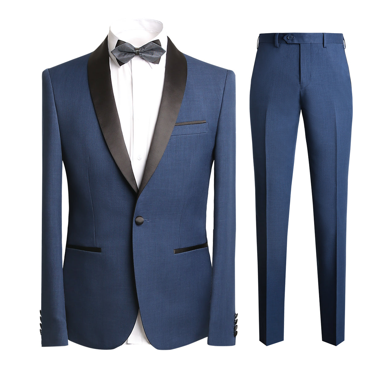 Two Piece Suit One Button Dress Suit Blue