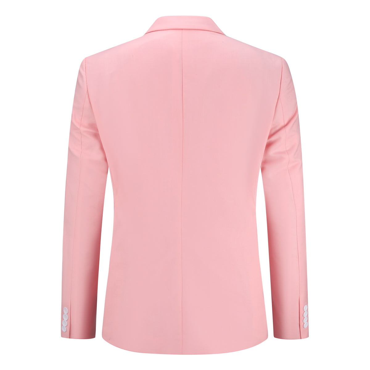 2-Piece Double Breasted Solid Color Pink Suit