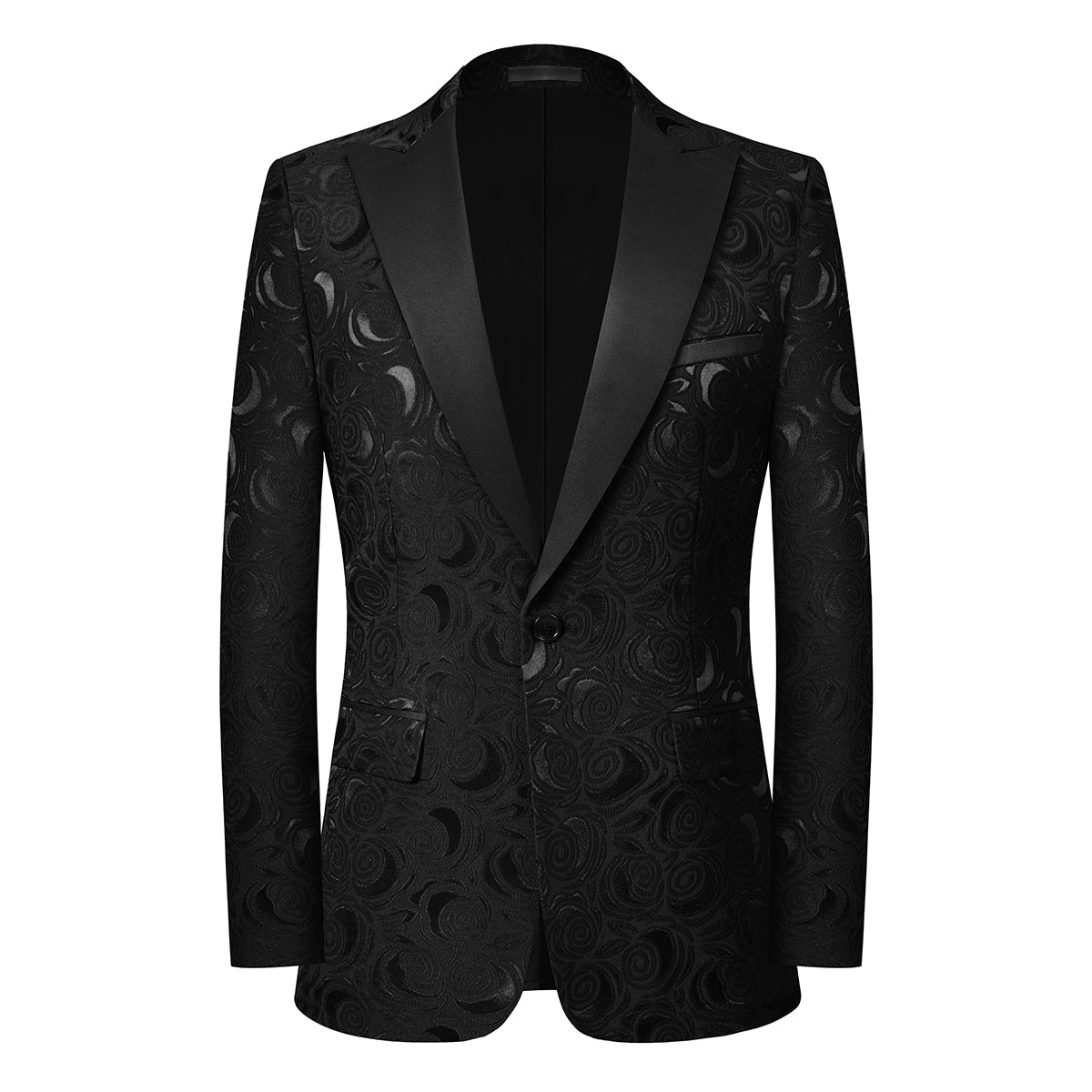 2-Piece Printed Suits Dark Pattern Black