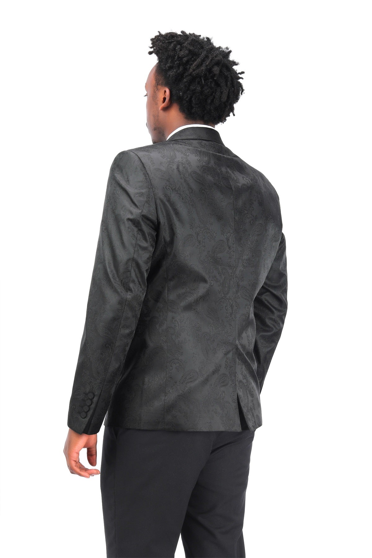 Men's Palace Dark Pattern One Button Blazer Black