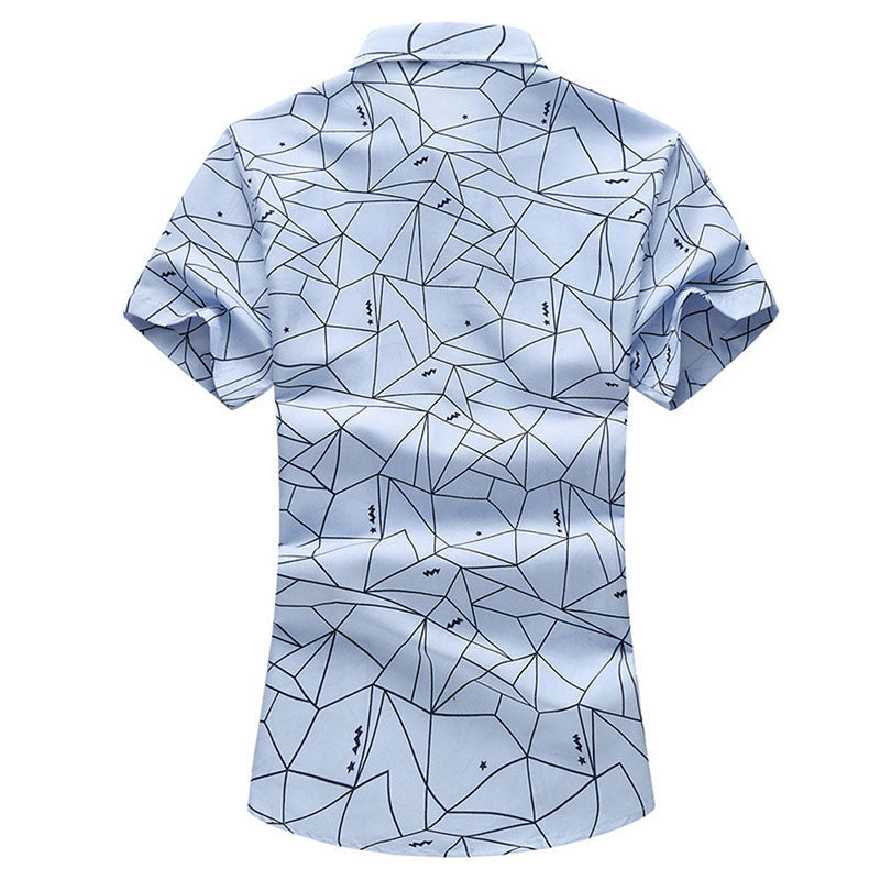 Slim Fit Cool Broken Line Shirt Blue