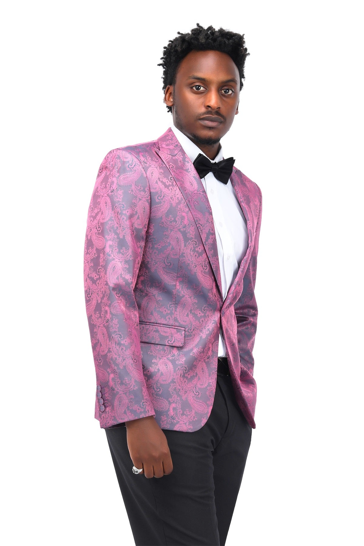 Men's Palace Dark Pattern One Button Blazer Mulberry