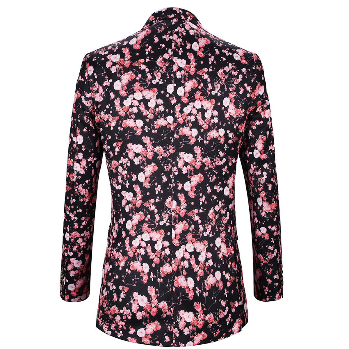 Pink Sakura Print Slim Fit Blazer