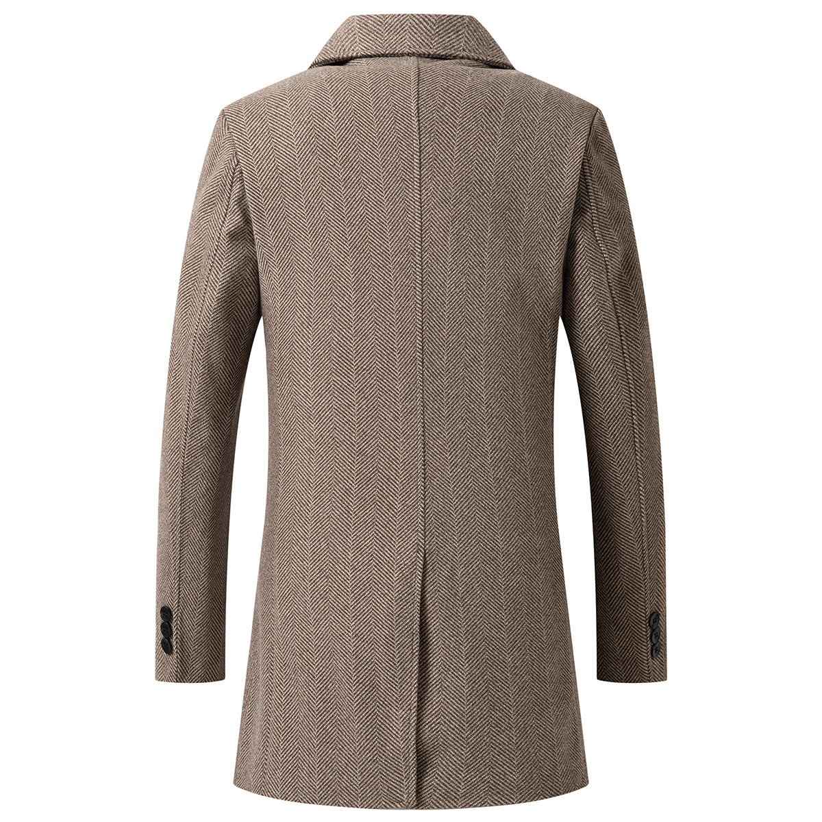 Men's Blazer Collar Double Breasted Coat Khaki