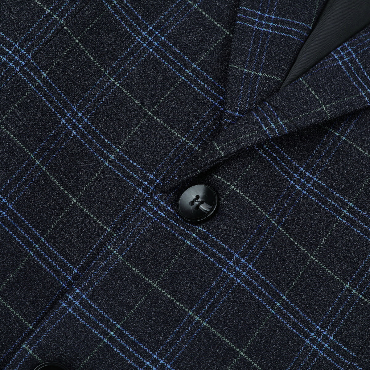2-Piece Slim Fit Vintage Plaid Suit Black