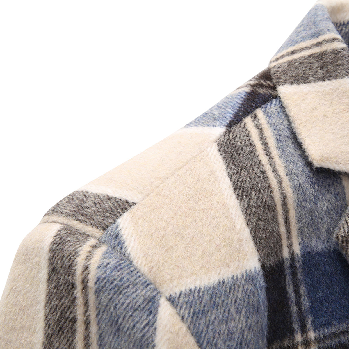 Men's Autumn Jacket Plaid Two Buttons Casual Blazer Blue