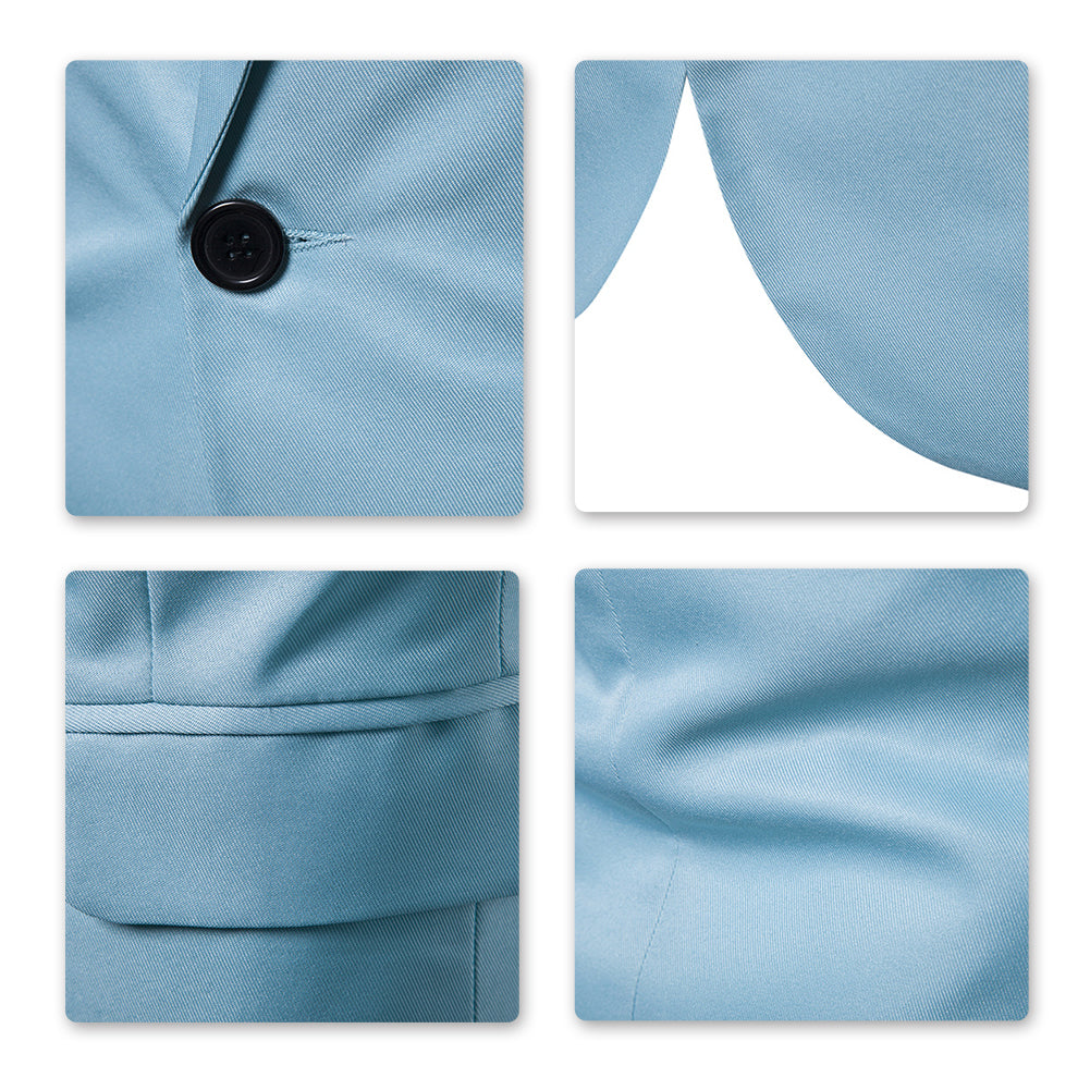 Men's Casual Slim Fit Jacket Daily Blazer Coat Tops Light Blue