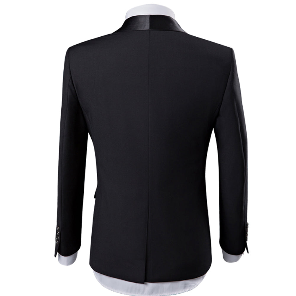 2-Piece Slim Fit Wedding Suit Black - Cloudstyle