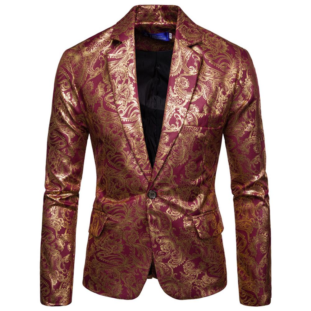 Slim Fit Maroon Glitter Paisley Blazer