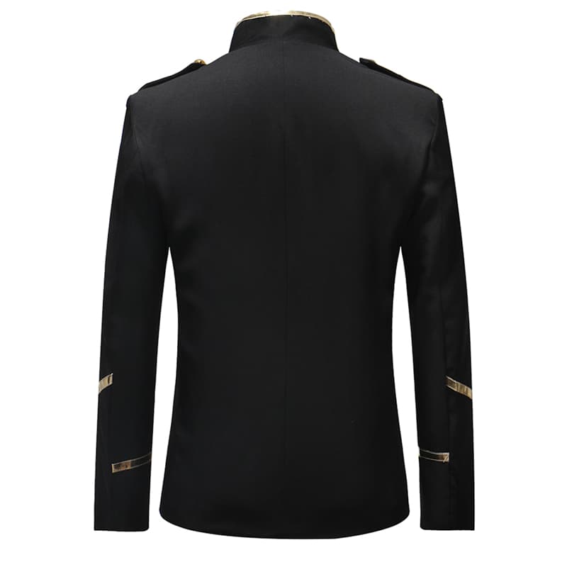 Modern Fit Royal Gold Leash Black Blazer