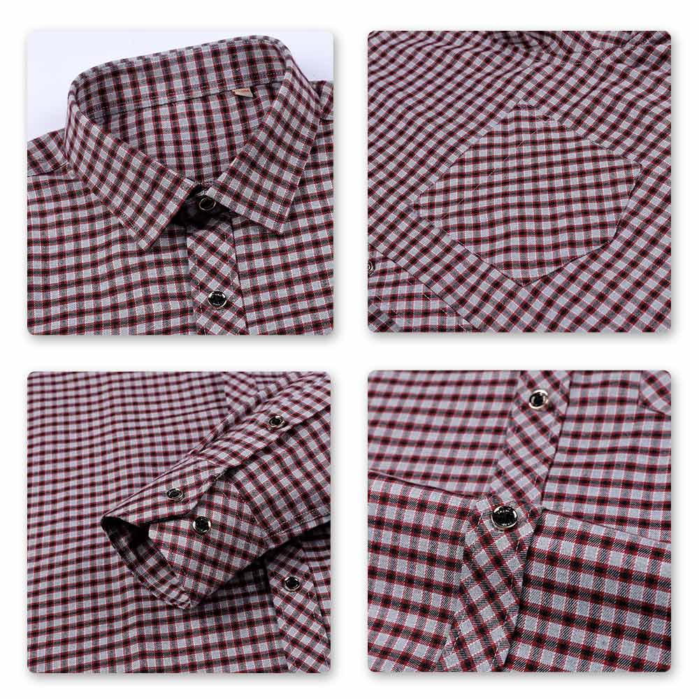 Men's Regular Fit Striped and Plaid Casual Cotton Shirt