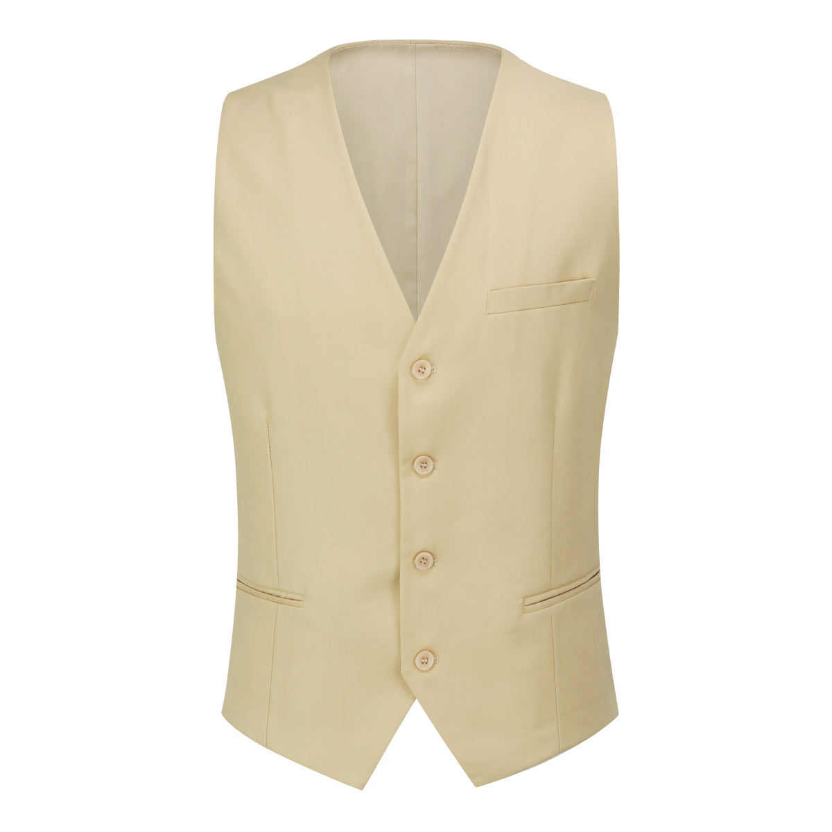 3-Piece One Button Formal Suit Beige Suit