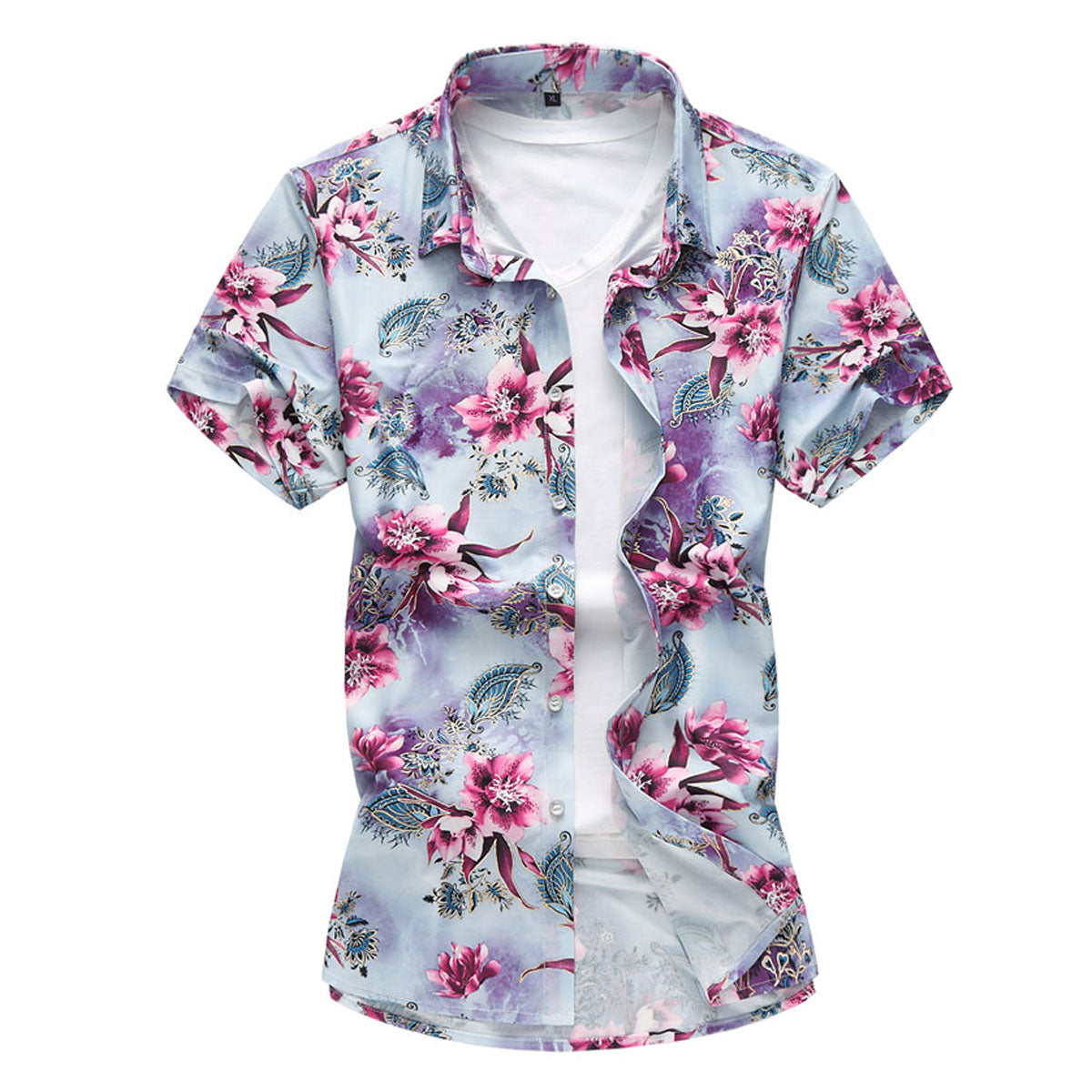 Slim Fit Floral Style Shirt Red Flower