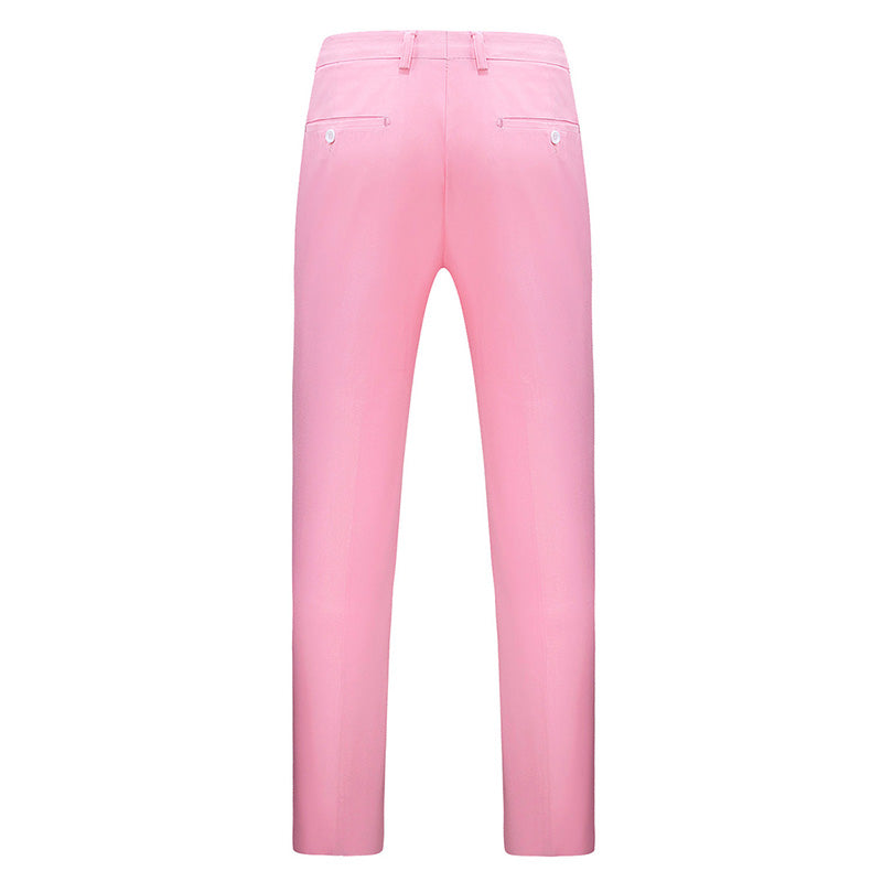 Baby Pink Modern Fit Straight Leg Classic Pants