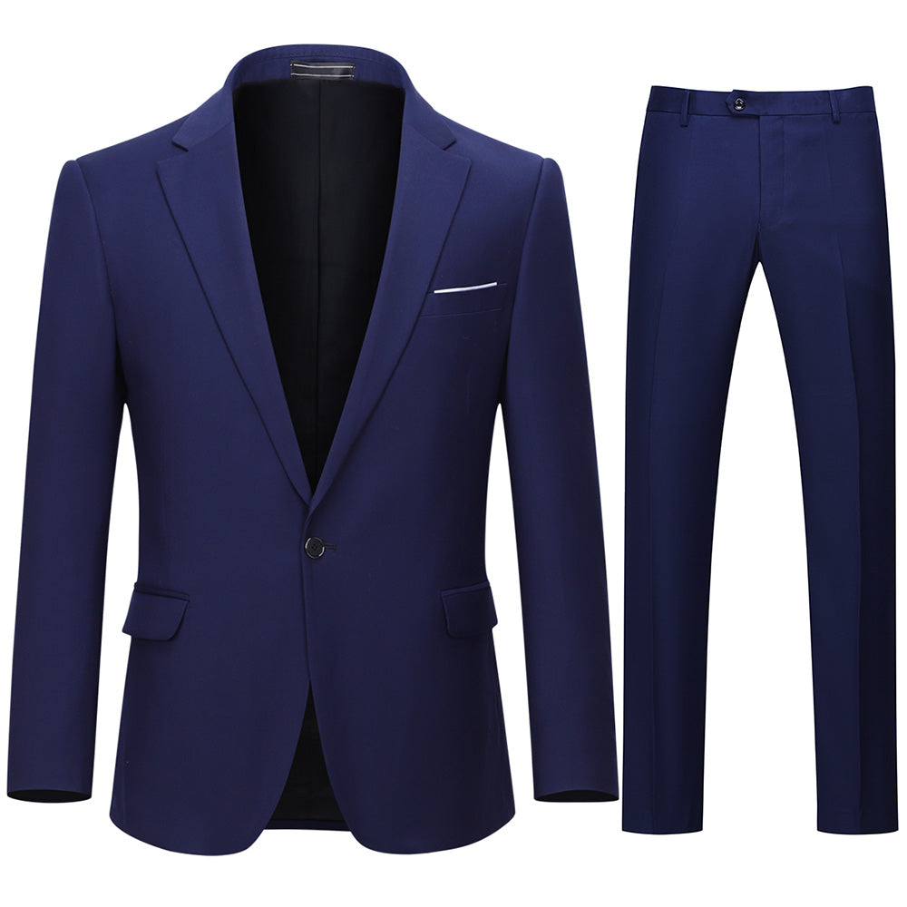 Two Piece Slim Fit Suit Navy Casual Suit