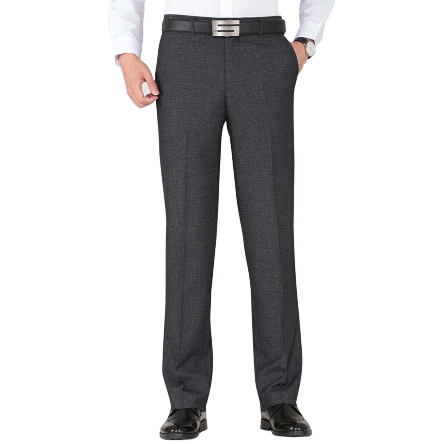 Dark Grey Modern Fit Thick Suit Dress Pants
