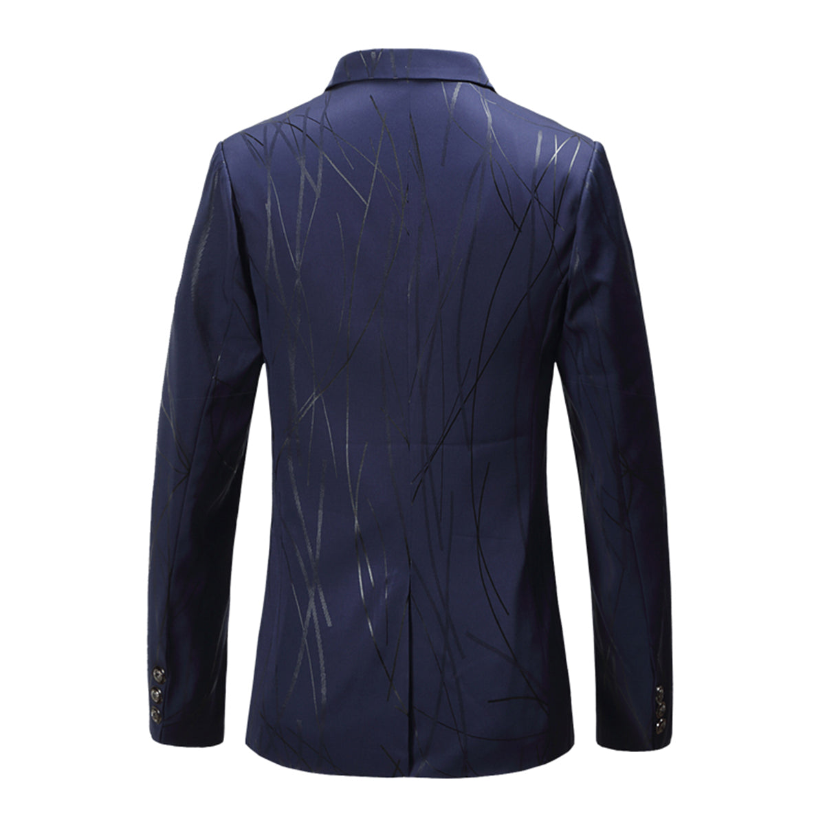 Men's Printed Single Breasted Slim Fit Blazer Blue