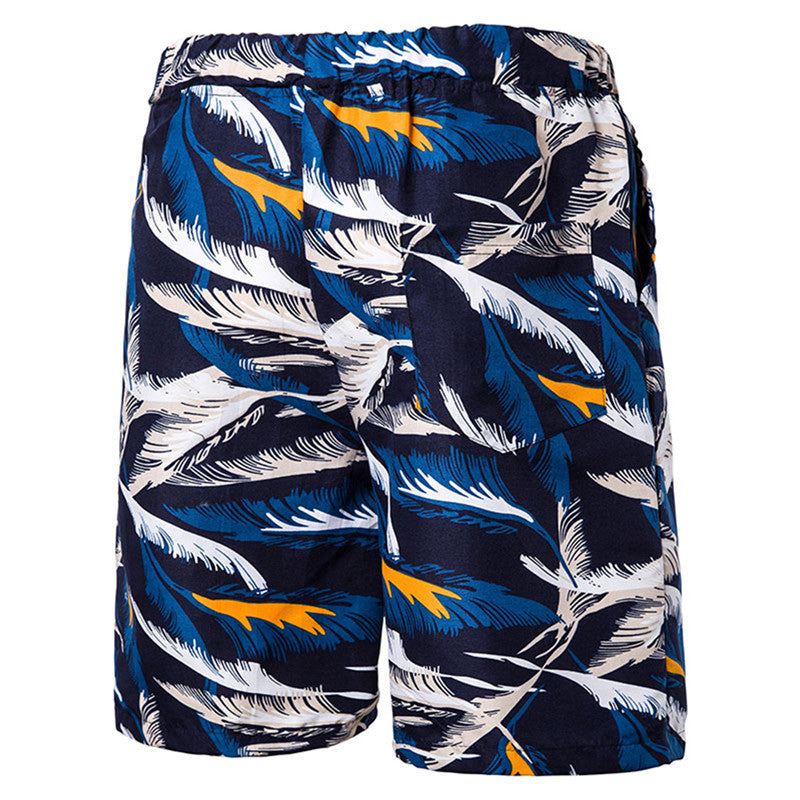 Relaxed Fit Floral Casual Shorts Blue