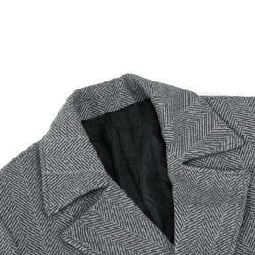Men's Blazer Collar Double Breasted Coat Grey
