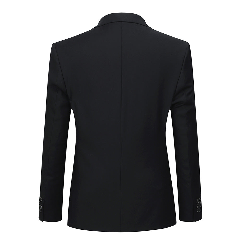 2-Piece Slim Fit Suit Black Casual Suit