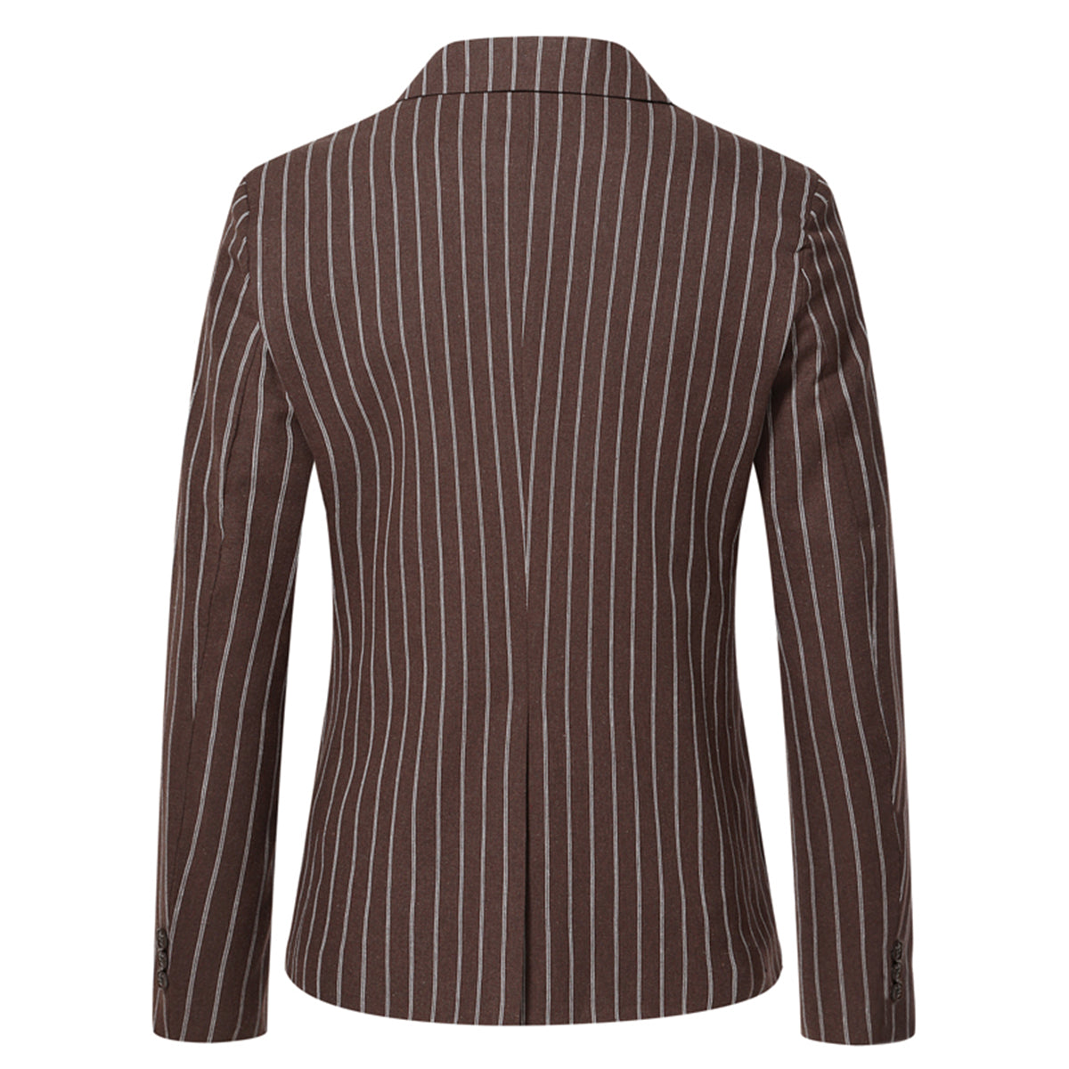 Men's Autumn Plaid Jacket One Button Casual Blazer Coffee