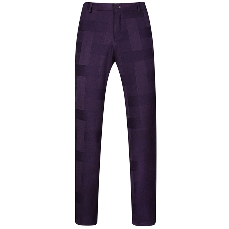 3-Piece Slim Fit Checked Indigo Casual Suit