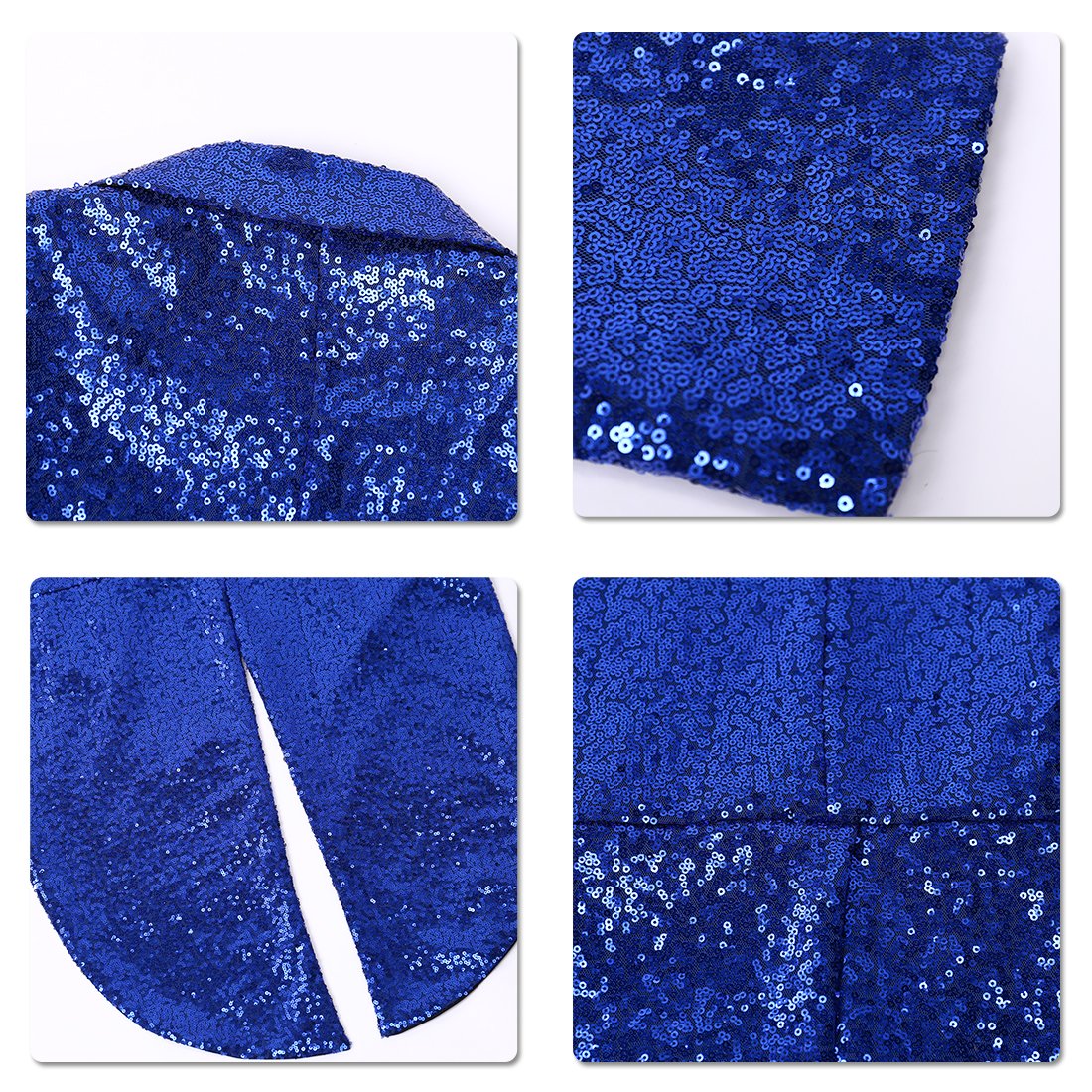 Blue Shiny Sequin Party Swallowtailed Coat