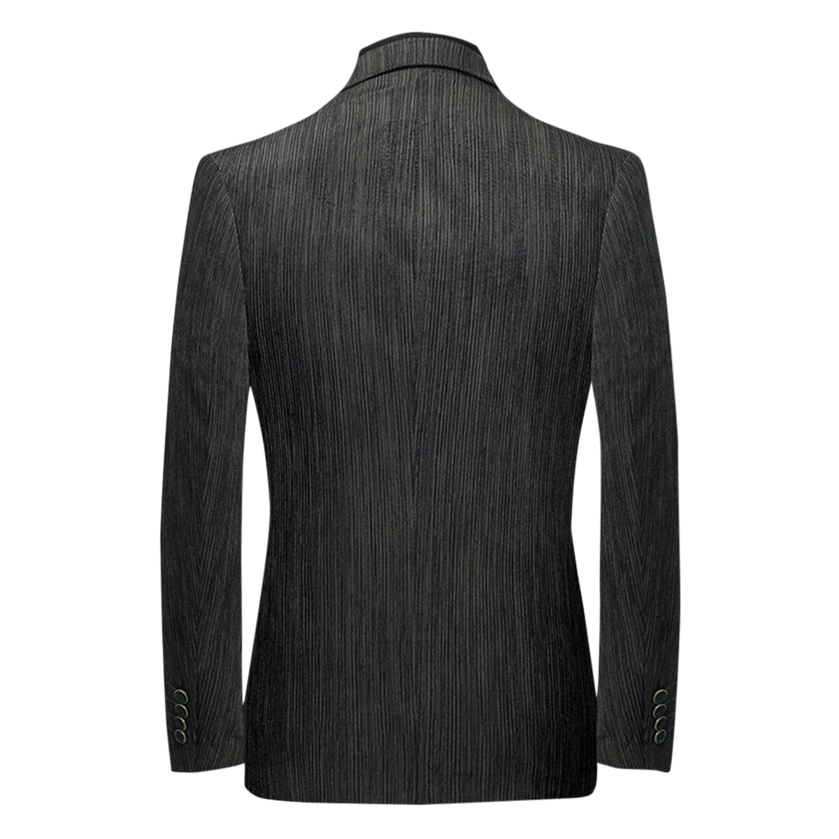 Men's Solid Color Corduroy Two Button Blazer Dark Green
