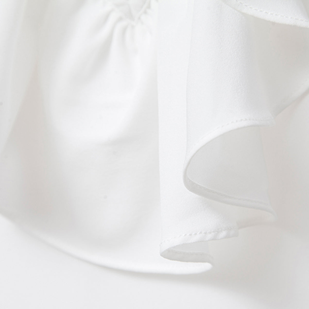 Men's Solid Punk Ruffled Long Sleeve Shirt White
