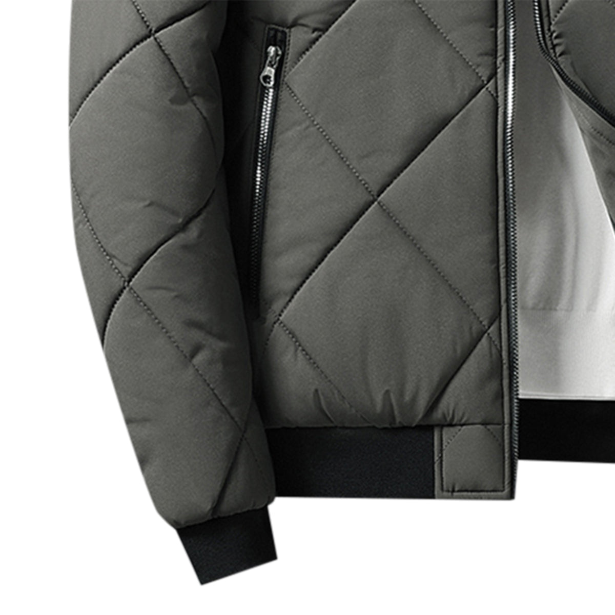 Mens Warm Light Slim Fit Padded Jacket Cotton Coat Deep Green