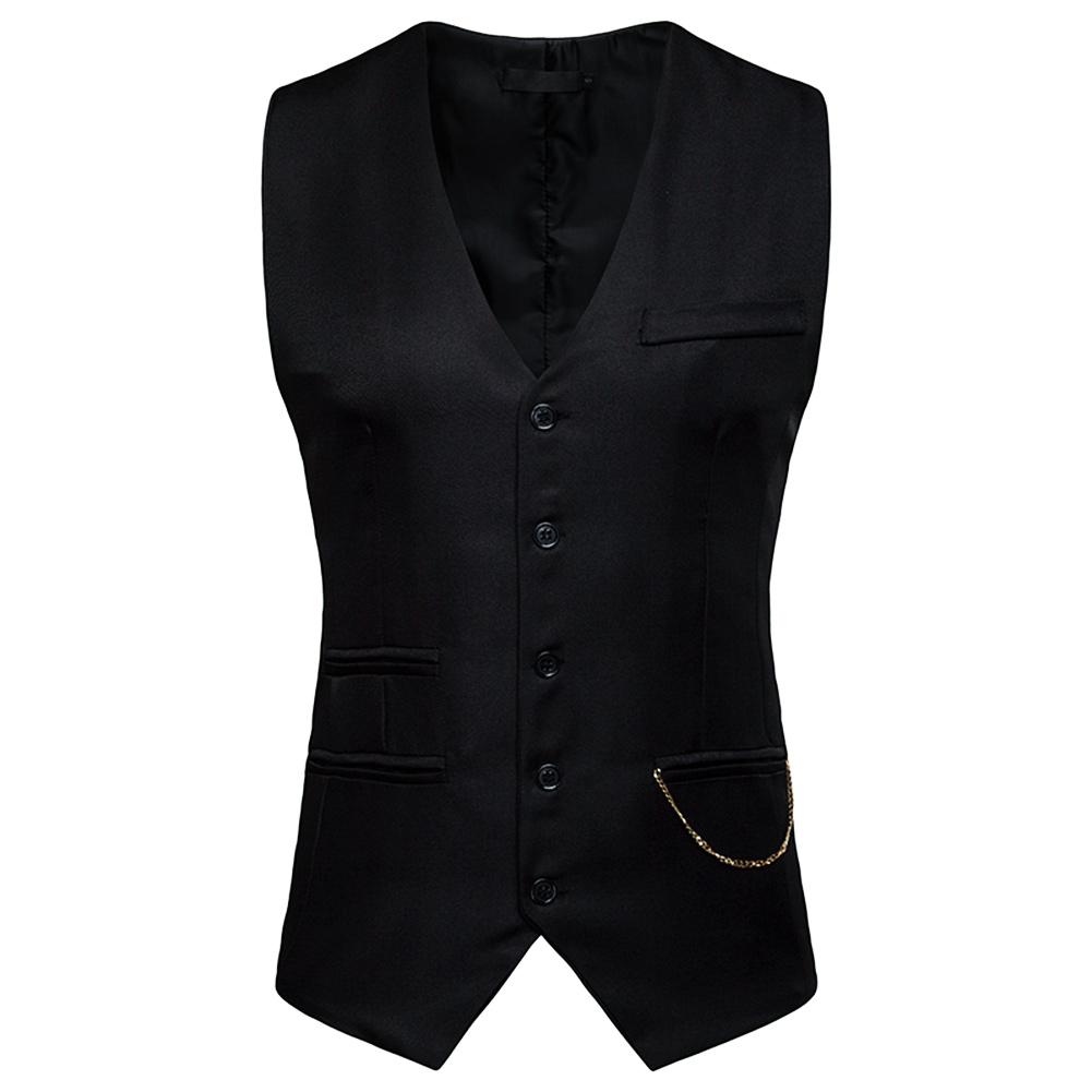 Slim Fit Casual Fashion Vest Black