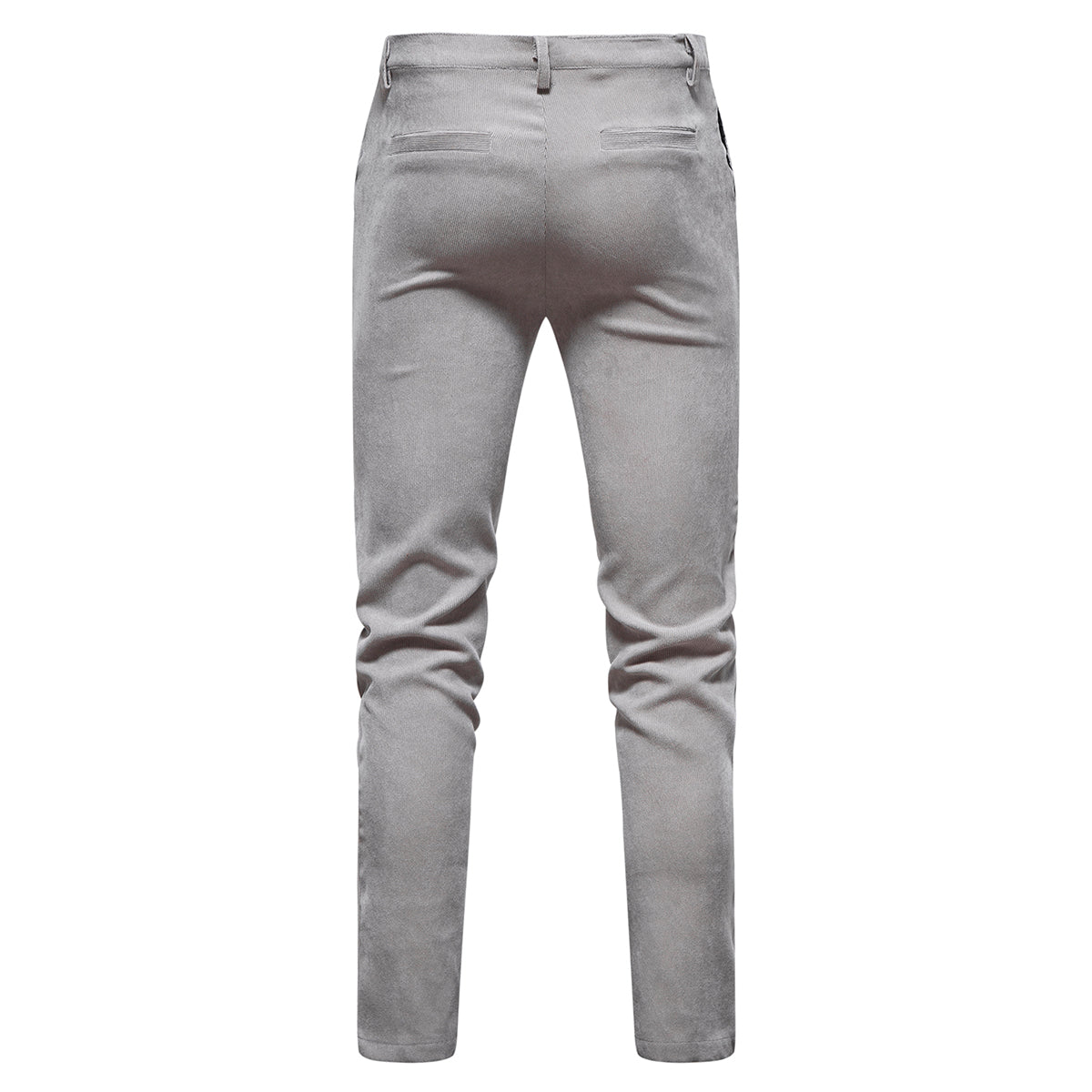 2-Piece Solid Color Two Button Single Breasted Corduroy Suit Grey