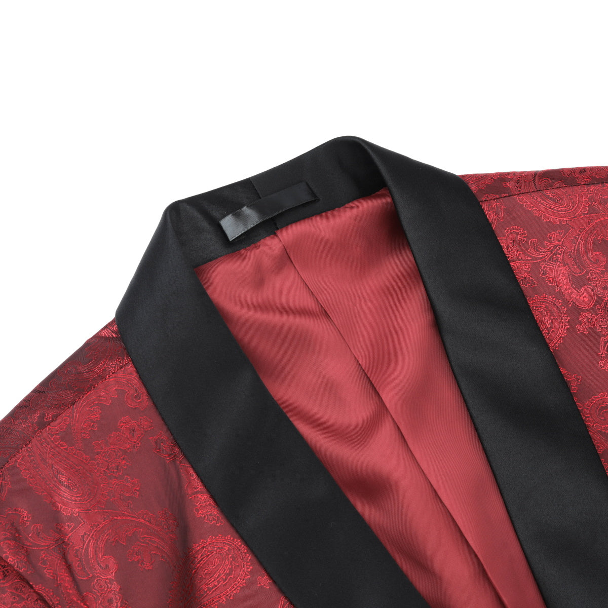 One Button Print Slim Fit Casual Blazer Red