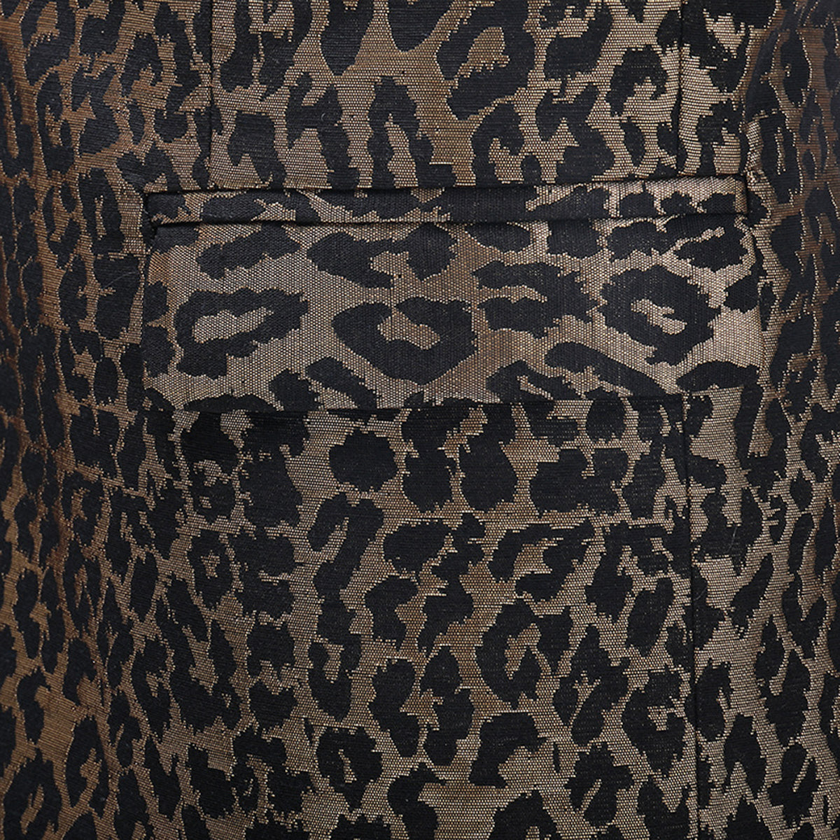 Leopard Print Slim Fit Casual Blazer Gold