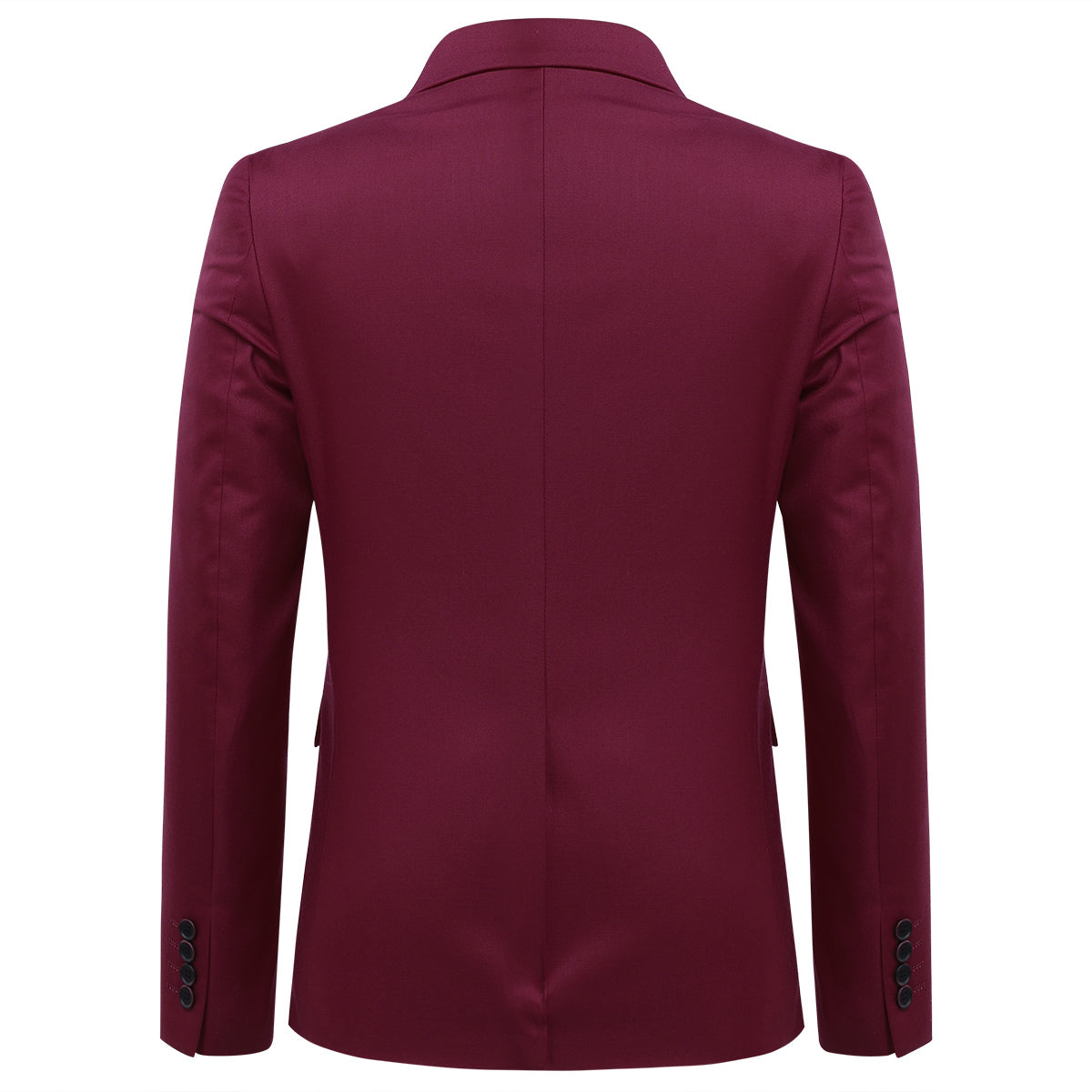 Mens Solid Color One Button Single Breasted Blazer Wine Red
