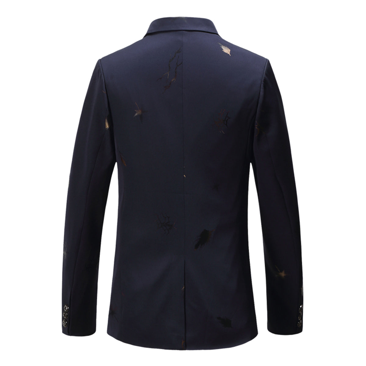 Men's Printed Single Breasted Slim Fit Blazer Blue