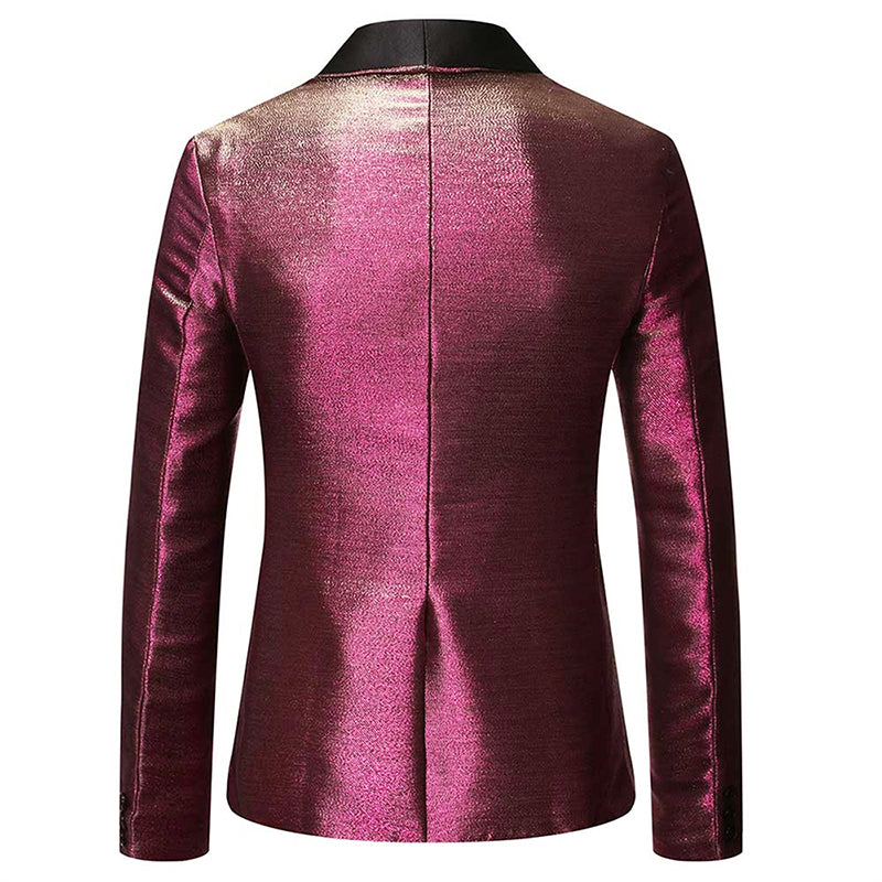 Magic Burgundy Tuxedo Jacket Luxury Prom Blazer