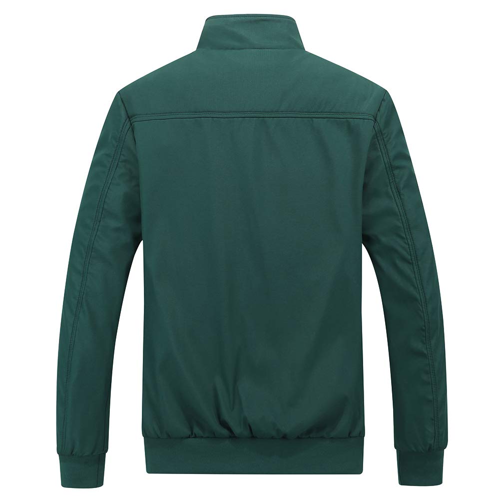 Mens Lightweight Outdoor Zipper Softshell Windbreaker Jacket Green