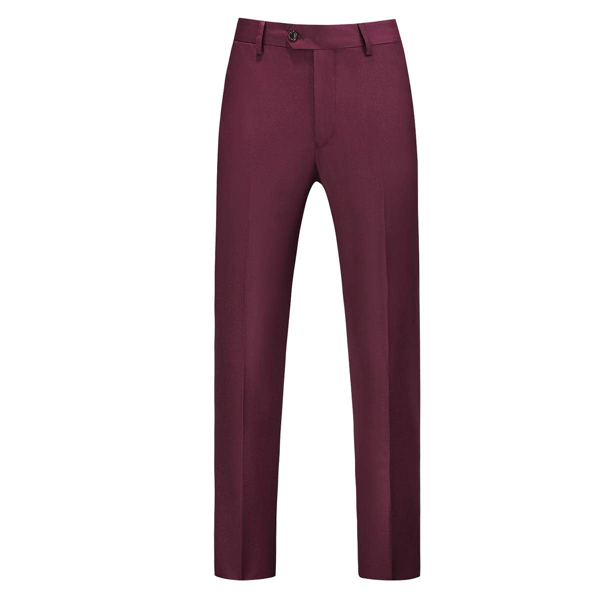 Mens 3 Piece Dress Suit Formal Casual Tux Vest Trousers Wine Red
