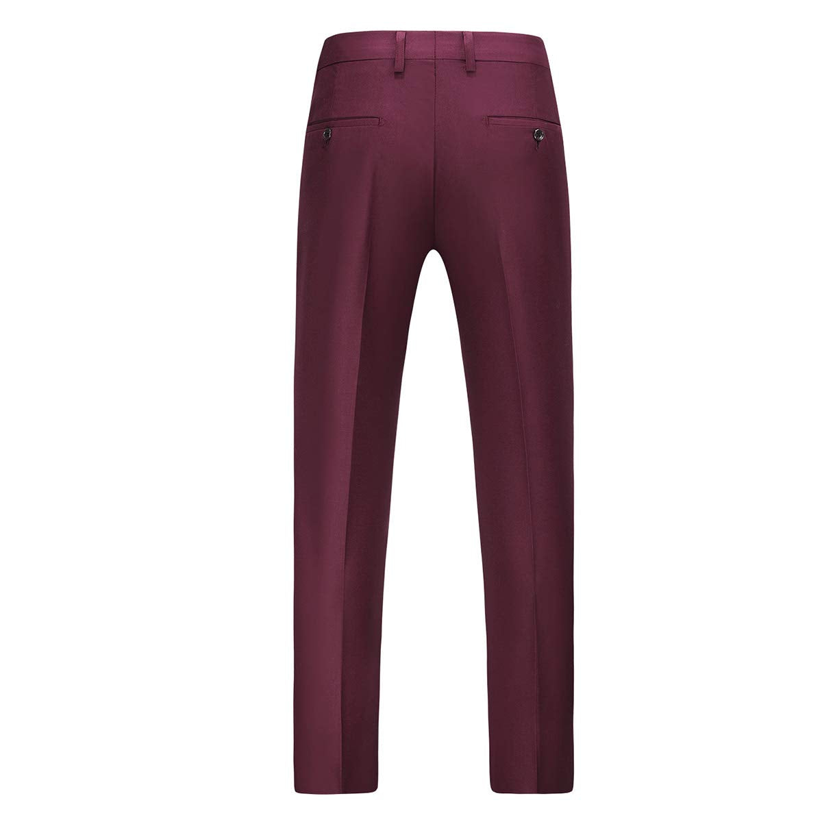 Mens 3 Piece Dress Suit Formal Casual Tux Vest Trousers Wine Red