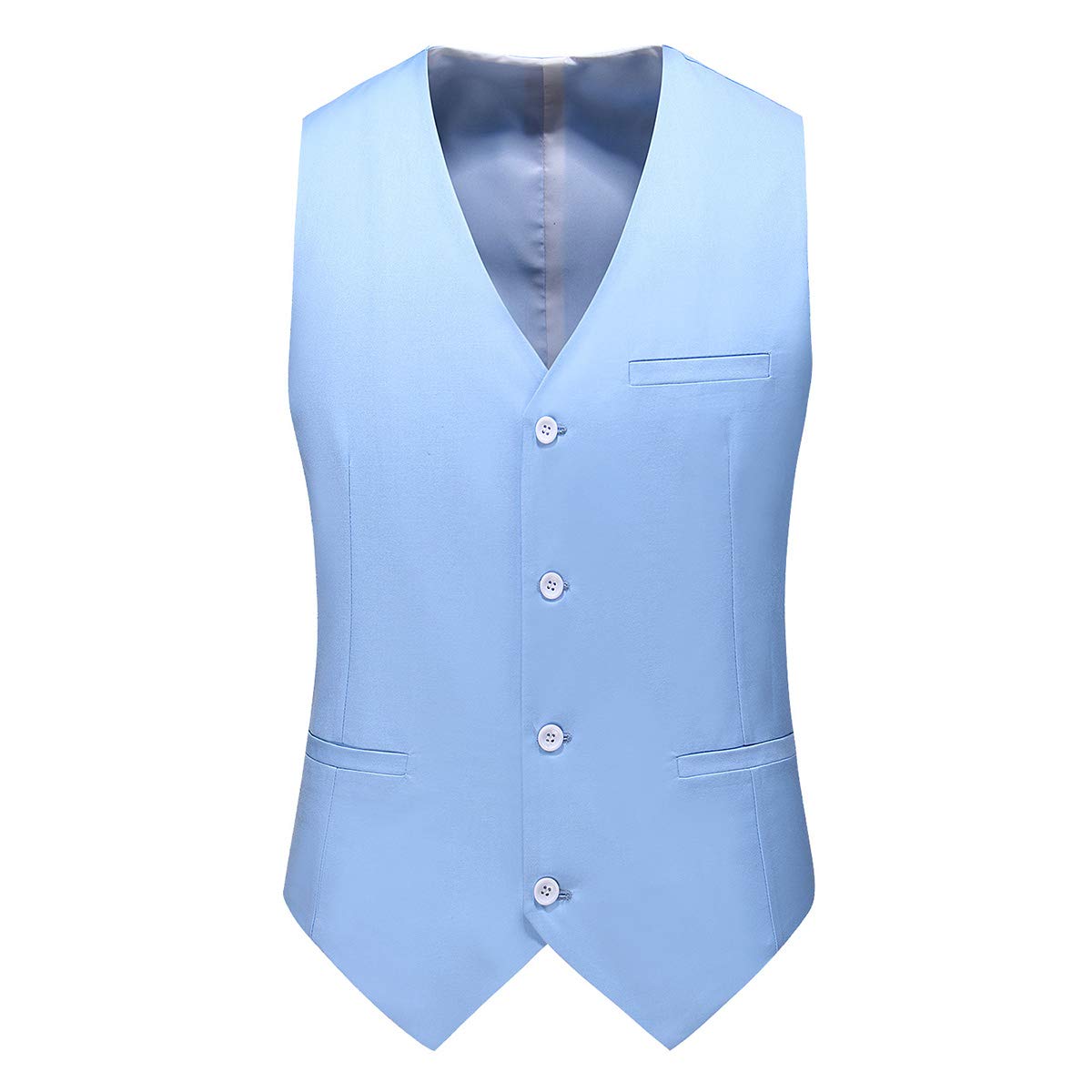 Mens 3 Piece Dress Suit Formal Casual Tux Vest Trousers Light Blue