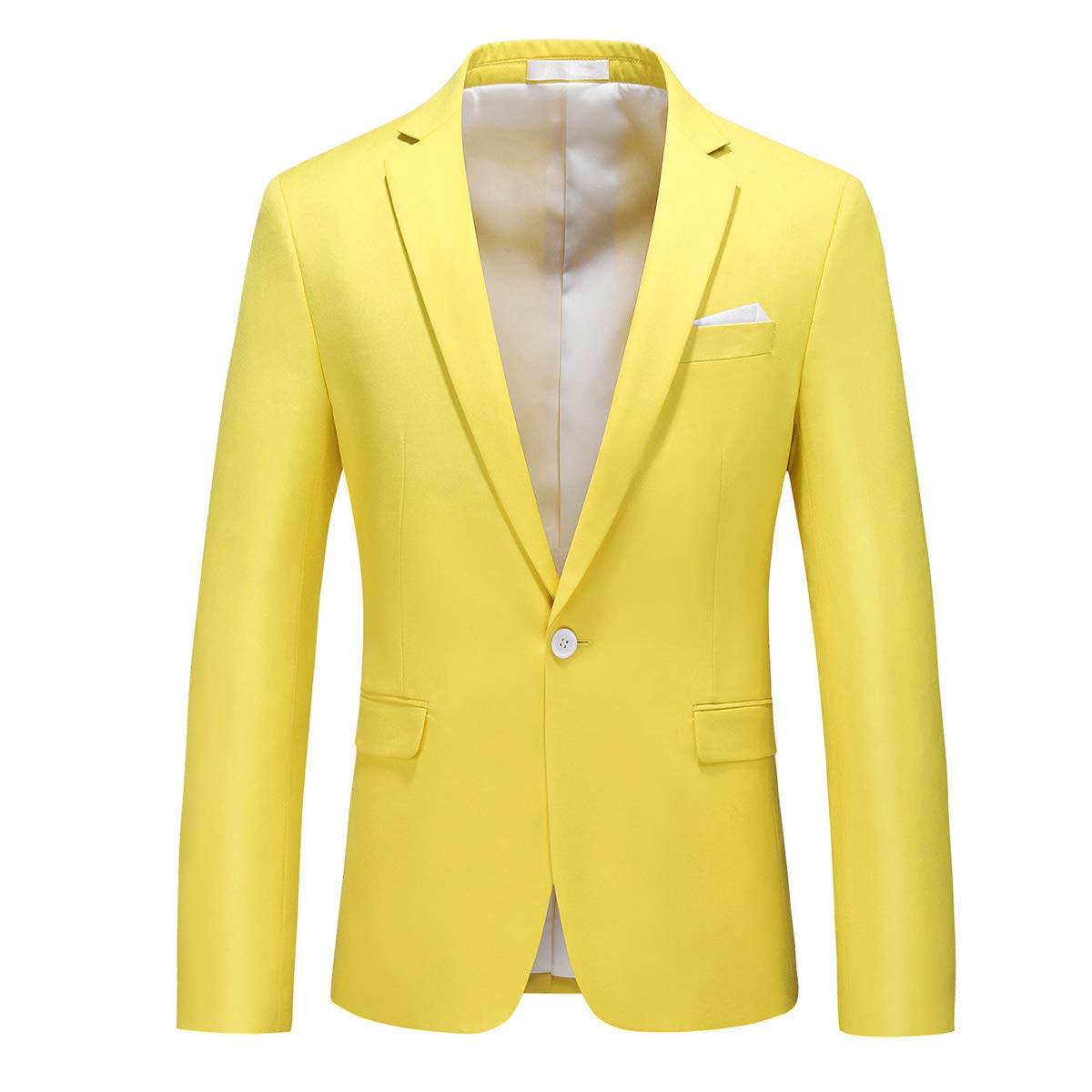 Mens 3 Piece Dress Suit Formal Casual Tux Vest Trousers Yellow