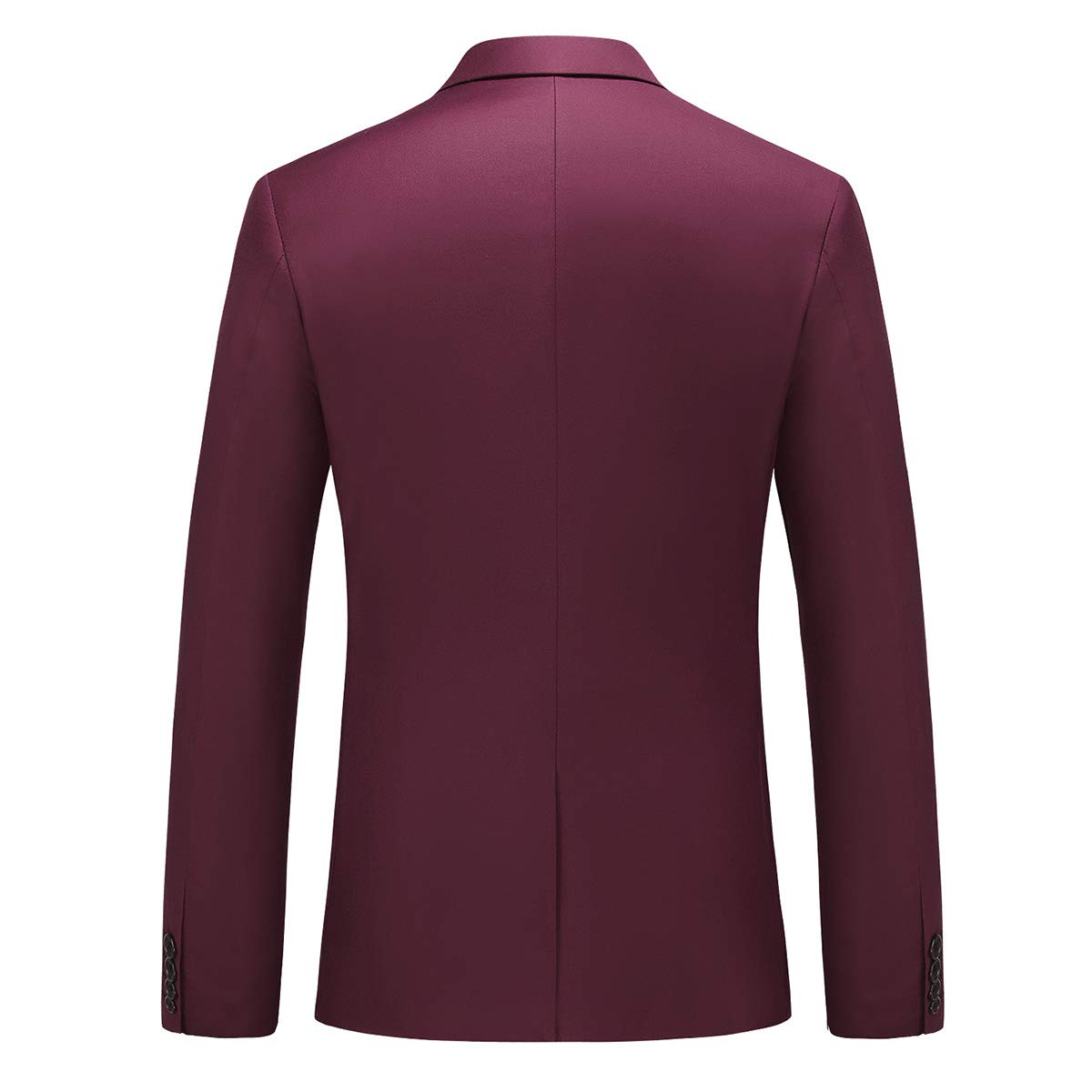 Mens 3 Piece Dress Suit Formal Casual Tux Vest Trousers Wine Red